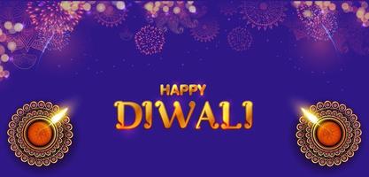 glücklicher Diwali-Urlaubshintergrund für das Lichtfestival von Indien vektor
