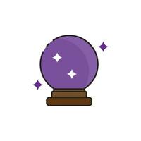 lila und braun Magie Ball Symbol Vektor
