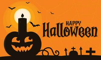 Lycklig halloween affisch halloween pumpkinvektor illustration vektor