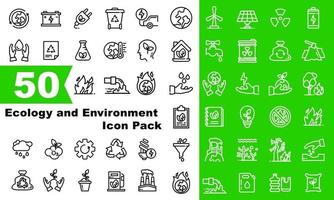 Ökologie- und Umwelt-Icon-Pack-Kampagnen zur Steigerung der Ökologie vektor