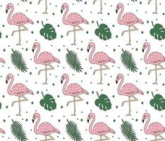 Vektor nahtlos Muster von Hand zeichnen Rosa Flamingo
