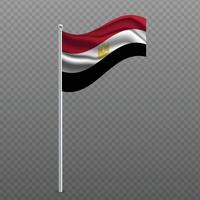 Ägypten wehende Flagge auf Metallstange. vektor