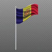 andorra wehende flagge auf metallpfosten. vektor