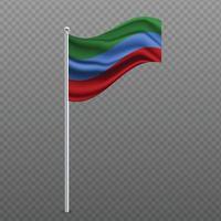 Dagestan wehende Flagge auf Metallstange. vektor