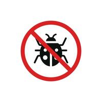 Nein Insekten Symbol Zeichen Symbol isoliert auf Weiß Hintergrund. Dame Fehler Verbot Symbol vektor