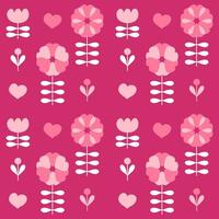 delikat romantisk blommig sömlös mönster med tulpaner och hjärtan. valentine skriva ut för tee, papper, tyg, textil. vektor