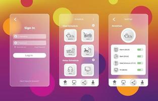 Mobile App für Glasmorphismus-Vorlagen vektor