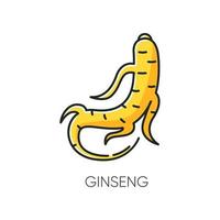 Ginseng RGB-Farbsymbol vektor