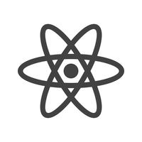 Atom Glyphe schwarzes Symbol
