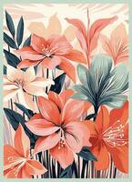 Pflanzen und Blumen, tropisch Vektor Illustration.