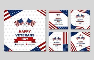 Happy Veterans Day Social Media Post vektor