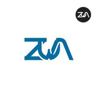 brev zwa monogram logotyp design vektor