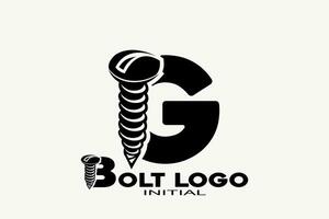 Initialen Brief G mit Bolzen kreativ geometrisch modern Logo Design. vektor