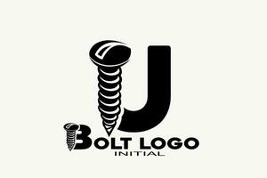 Initialen Brief u mit Bolzen kreativ geometrisch modern Logo Design. vektor