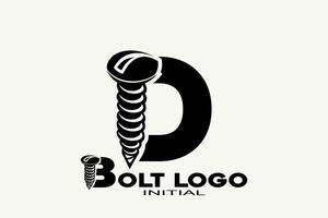 Initialen Brief d mit Bolzen kreativ geometrisch modern Logo Design. vektor