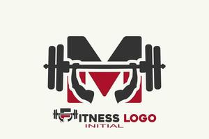 Initialen Brief m mit Fitness kreativ geometrisch modern Logo Design. vektor