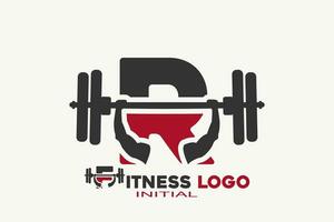 Initialen Brief r mit Fitness kreativ geometrisch modern Logo Design. vektor