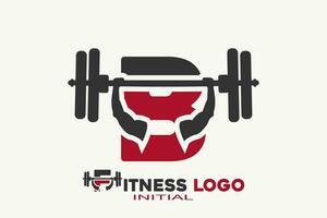 Initialen Brief b mit Fitness kreativ geometrisch modern Logo Design. vektor