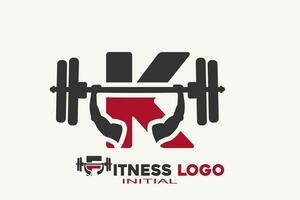 Initialen Brief k mit Fitness kreativ geometrisch modern Logo Design. vektor