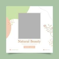 Social-Media-Vorlage für natürliche Schönheitsförderung vektor