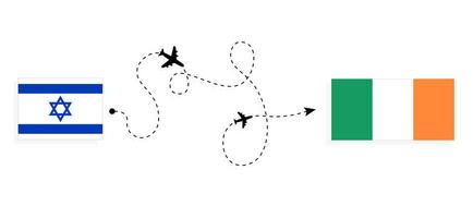 Flug und Reise von Israel zu Irland durch Passagier Flugzeug Reise Konzept vektor