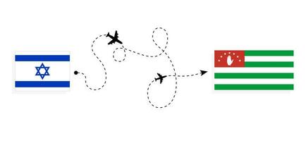 Flug und Reise von Israel zu abkhazia durch Passagier Flugzeug Reise Konzept vektor