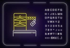 Kleiderschrank Neonlicht-Symbol vektor