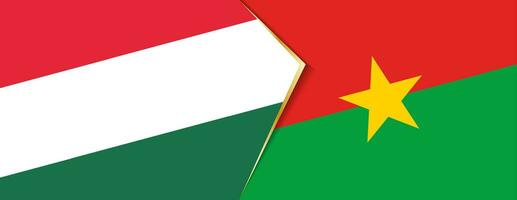 ungern och Burkina faso flaggor, två vektor flaggor.