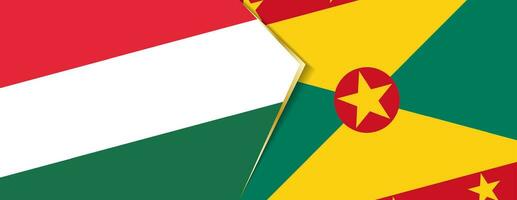 Ungarn und Grenada Flaggen, zwei Vektor Flaggen.
