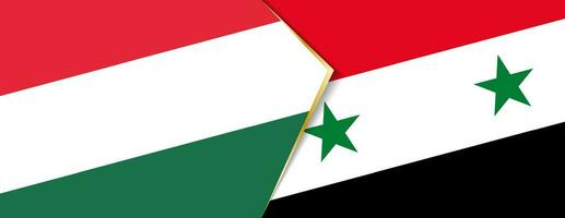 Ungarn und Syrien Flaggen, zwei Vektor Flaggen.