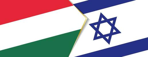 ungern och Israel flaggor, två vektor flaggor.