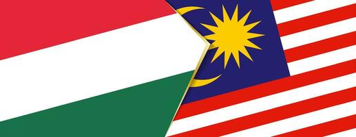 ungern och malaysia flaggor, två vektor flaggor.