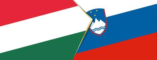 ungern och slovenien flaggor, två vektor flaggor.