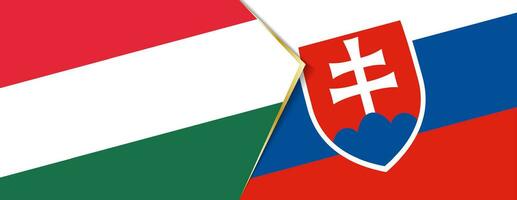 Ungarn und Slowakei Flaggen, zwei Vektor Flaggen.