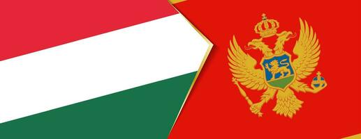 Ungarn und Montenegro Flaggen, zwei Vektor Flaggen.