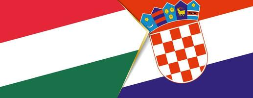 Ungarn und Kroatien Flaggen, zwei Vektor Flaggen.