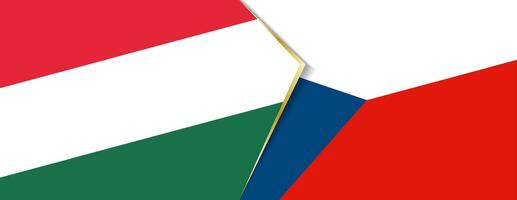 ungern och tjeck republik flaggor, två vektor flaggor.