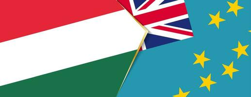 Ungarn und Tuvalu Flaggen, zwei Vektor Flaggen.