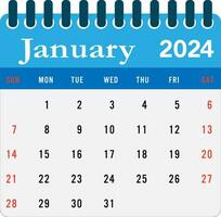 januari 2024 kalender vägg kalender 2024 mall vektor