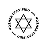 koscher auktoriserad symbol. internationell symbol av koscher mat. förpackning begrepp. vektor