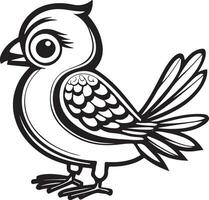 süß Vogel im schwarz und Weiß zum Färbung Buch. süß Vogel. vektor