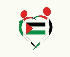 Palästina Flagge Emblem abstrakt Symbol Vektor Illustration Design