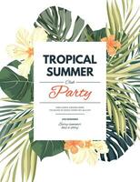 tropisch Sommer- Party Flyer Vorlage vektor