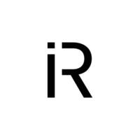 ir, ri brev logotyp monogram design vektor mall