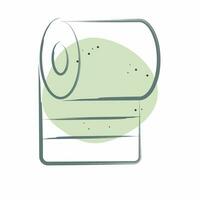 ikon toalett papper. relaterad till rengöring symbol. Färg fläck stil. enkel design redigerbar. enkel illustration vektor