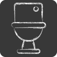 Symbol Toilette. verbunden zu Reinigung Symbol. Kreide Stil. einfach Design editierbar. einfach Illustration vektor