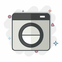 ikon tvättning maskin. relaterad till rengöring symbol. komisk stil. enkel design redigerbar. enkel illustration vektor