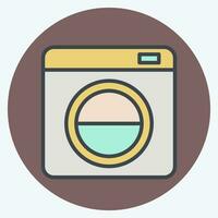 ikon tvättning maskin. relaterad till rengöring symbol. Färg para stil. enkel design redigerbar. enkel illustration vektor