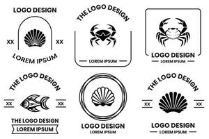 djur- logotyp i platt linje konst stil vektor