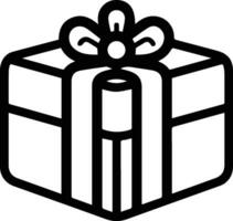 Geschenk Box und Geburtstag Logo im eben Linie Kunst Stil vektor